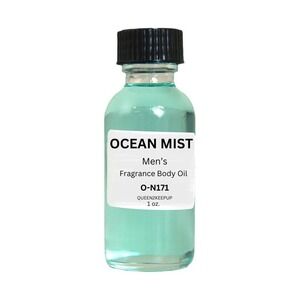 Ocean Mist Men's Body Oil Fresh Aquatic All Natural Fragrance 1 oz